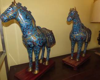 Cloisonne pieces.