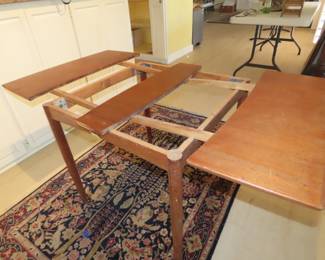 Teak games table. (needs refinishing), games table to dining table.