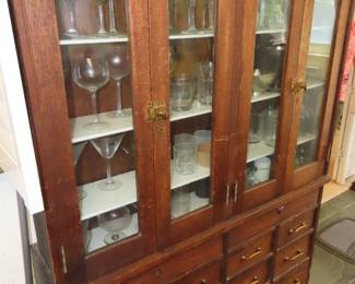 Antique storage cabinet and drawers.
