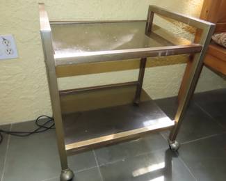 MCM chrome and smoked glass tea /bar cart.
