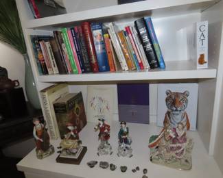 Books and German porcelain.