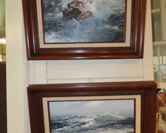 Two oil on canvass Huertas Aguiar "Sea Scapes"