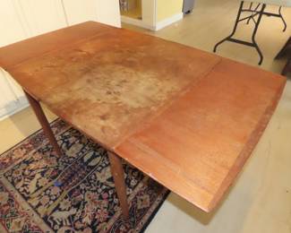 Teak games table. (needs refinishing), games table to dining table.