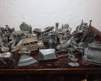 Collection of pewter miniatures.
