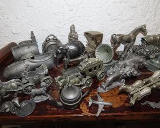 Collection of pewter miniatures.