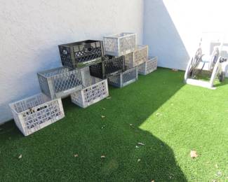 Milk crates.