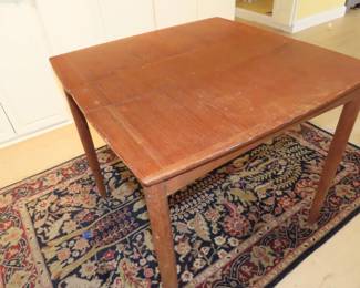 Teak games table. (needs refinishing), games table to dining table.