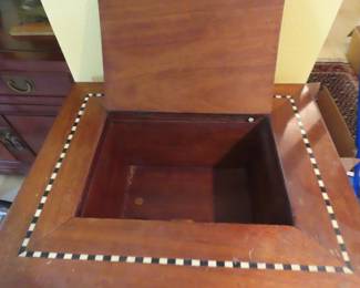 Inlaid with bone/ivory storage table.