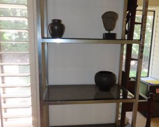 MCM Chrome and smoked glass shelves.