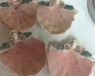 Porcelain Pink Shell Dishes (set of 4)