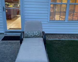 Outdoor chaise lounge.  Cushion is kept indoors when not in use. 