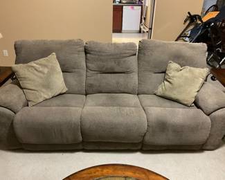 Reclining sofa. This reclining sofa requires a power source nearby.