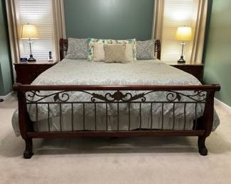 King bed with headboard, footboard, rails & slats