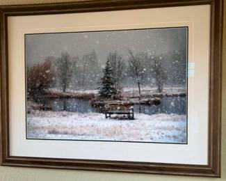 Bench Snow painting