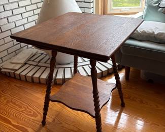 Solid oak side table