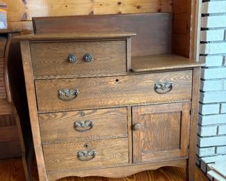 Antique oak washstand 