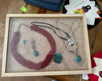 Red coral and turquoise jewelry