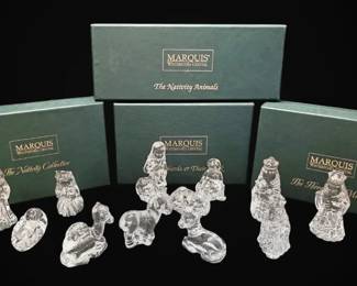 Marquis by Waterford Crystal Nativity Pieces w Boxes
