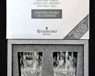 Waterford Crystal Millennium Collection Peace Old Fashioned Glasses