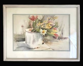 Judy Buswell Floral Still Life Print  Signed  Numbered 28.5 x 21.5 