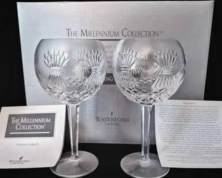 Waterford Crystal Millennium Collection Prosperity Toasting Goblets