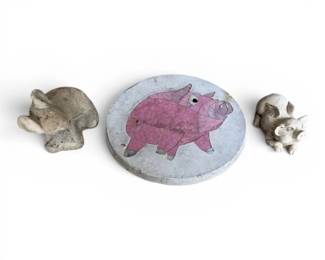 Stained Glass Pig Stepping Stone  Pig Garden Statues