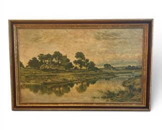 Golden Hour Oil Reproduction Landscape Painting 45 x 29 