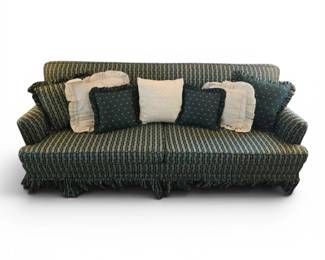 Green  Yellow Floral Sofa w Pillows