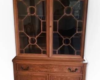 Antique Wooden OnePiece Hutch w Dovetail Joints  Key