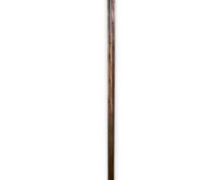 Vintage Torchiere Marble Floor Lamp w Milk Glass Shade  Brass Finish