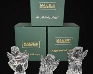 Three Waterford Crystal Angels