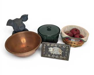 Copper Bowl, Bacon Press, Longaberger Pottery,  More