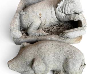 Sleeping Pigs Stone Garden Statues