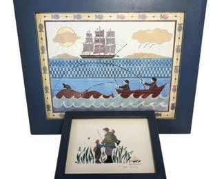 FishingThemed Folk Art Prints by Barbara BourgeauRichards
