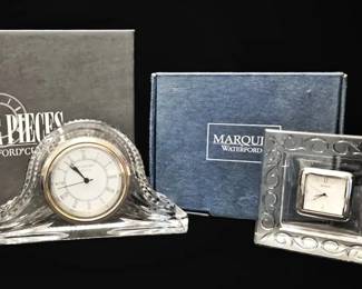 Waterford Crystal Wharton Desk Clock w Signature  Marquis by Waterford Clock