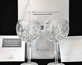 Waterford Crystal Millennium Collection Peace Toasting Goblets