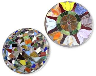 Stained Glass Garden Stepping Stones  Floral  Abstract
