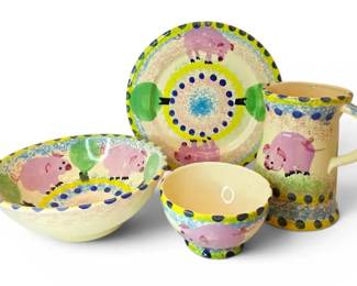 BelliniPiu PigThemed Pottery Dishes Handmade in Italy
