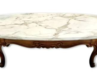 Weiman Furniture Marble Top Oval Coffee Table