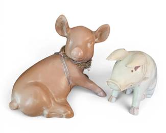 Large Plaster  Resin Pig Decor