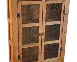 Primitive Pine TwoDoor Pie Safe Cupboard
