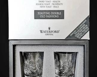 Waterford Crystal Millennium Collection Health Old Fashioned Glasses