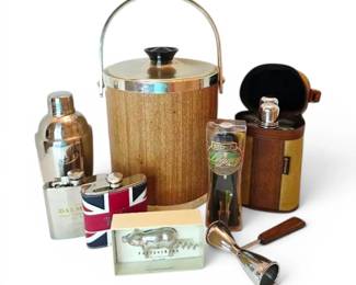 Kromex Ice Bucket, Flasks,  Barware Accessories