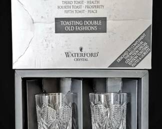 Waterford Crystal Millennium Collection Happiness Old Fashioned Glasses