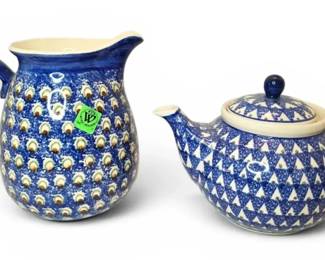 WizaPoland Handmade Pottery Pitcher  Teapot