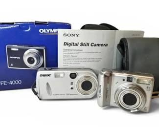 Olympus FE 4000 w Box, Canon Powershot PC1225,  Sony Digital Still Camera