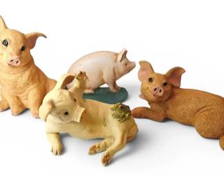 Resin Pig Figurines  Cast Iron Doorstop