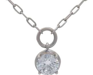 1.15 Carat Diamond Solitaire Drop Pendant Necklace