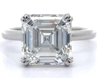 NEW! 4.89 Carat Asscher Diamond Solitaire Engagement Ring in 14k White Gold w/ IGI REPORT