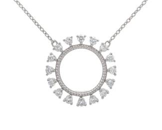 NEW! 0.50 Carat Diamond Twisted Rope Sunshine Eternity Circle Necklace